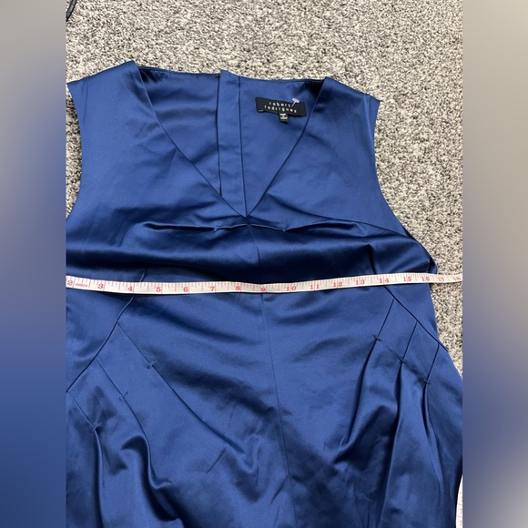 ROBERT RODRIGUEZ New Blue Cotton Satin Sheath Career Cocktail Party Dress 8 - Picture 12 of 15